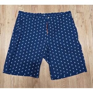 Peter Millar Crown Sport Mens Golf Shorts Blue Skull Print Size 36 READ